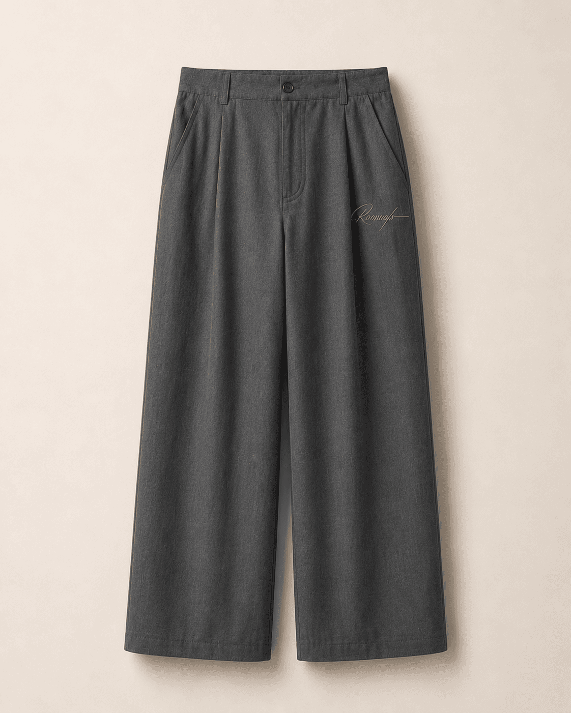 The Signature Wide-Leg Trousers – Charcoal — Front View